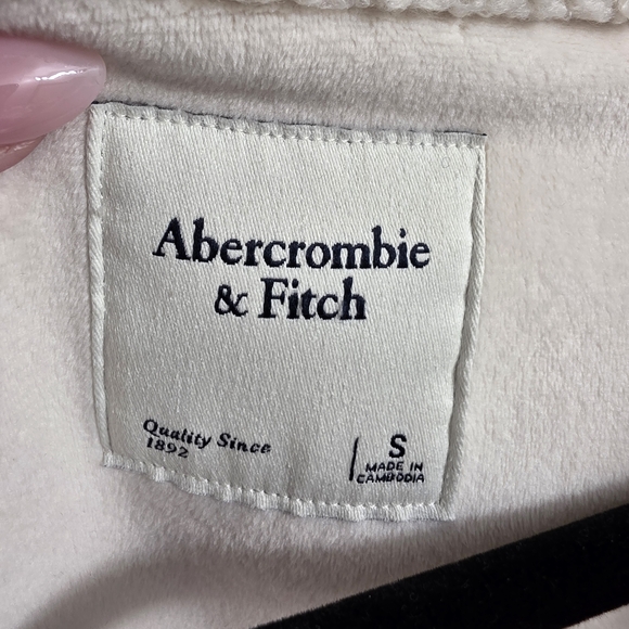 Abercrombie & Fitch Cream Sherpa Teddy Jacket Size Small - Picture 16 of 16